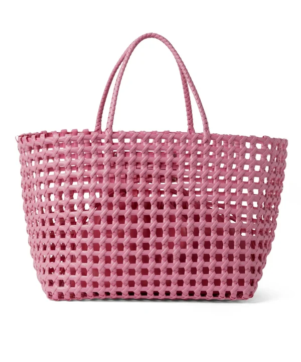 MSGM Basket Net Bag Con Mini Pouch Corredata In Ecopelle Pink Fluo New