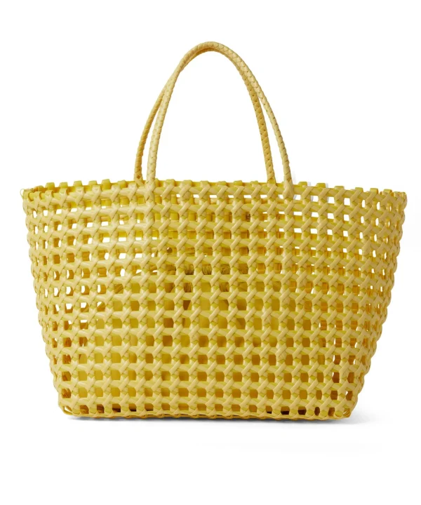 MSGM Basket Net Bag Con Mini Pouch Corredata In Ecopelle Yellow New