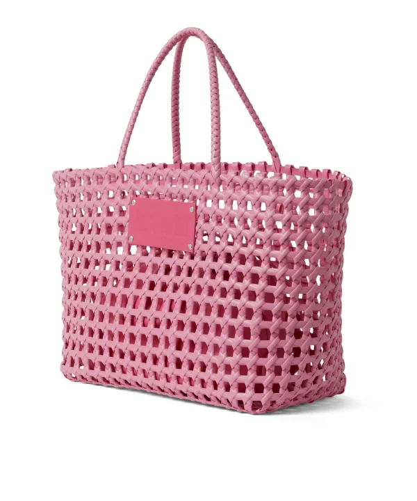 MSGM Basket Net Bag Con Mini Pouch Corredata In Ecopelle Pink Fluo New