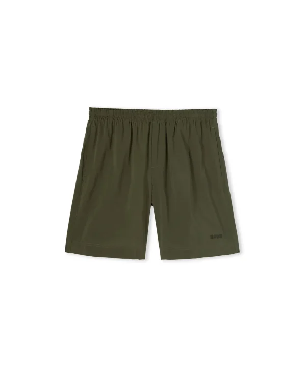 MSGM Bermuda Fluido In Viscosa Tinta Unita Military Green Cheap