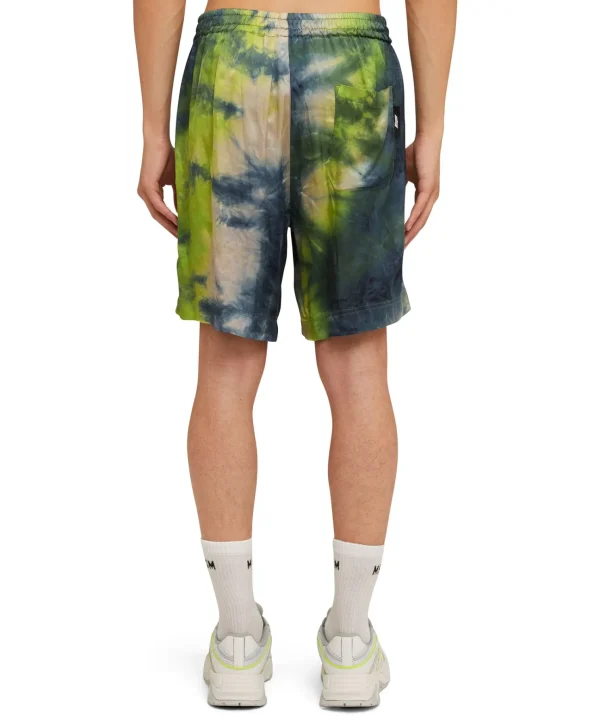 MSGM Bermuda Fluido In Viscosa Tie Dye Green Sale