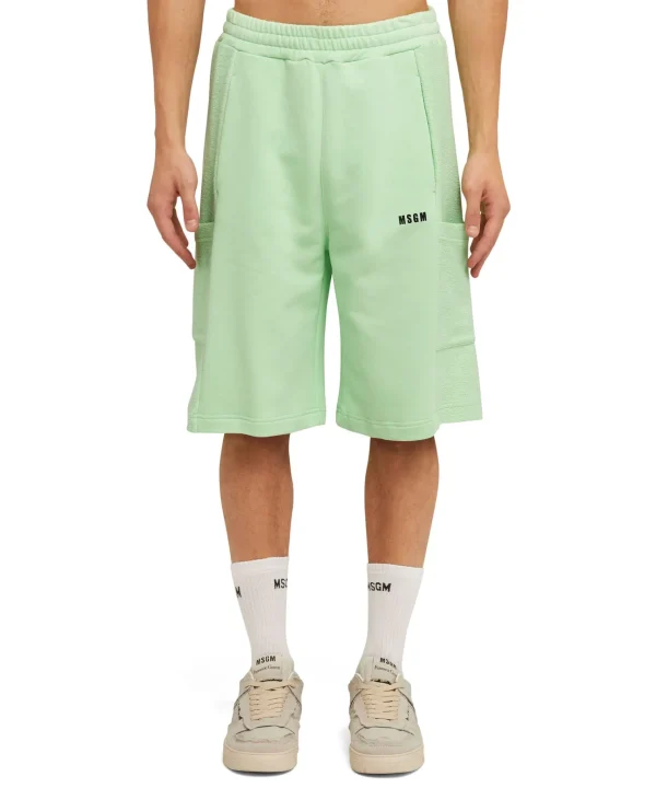 MSGM Bermuda In Cotone Organico Della Capsule Fantastic Green Light Green Cheap