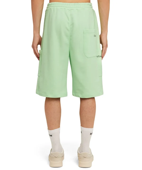 MSGM Bermuda In Cotone Organico Della Capsule Fantastic Green Light Green Cheap