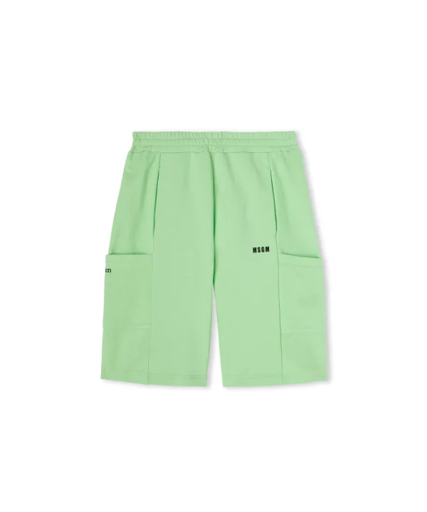 MSGM Bermuda In Cotone Organico Della Capsule Fantastic Green Light Green Cheap