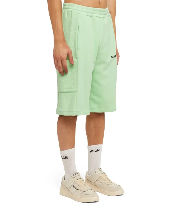 MSGM Bermuda In Cotone Organico Della Capsule Fantastic Green Light Green Cheap