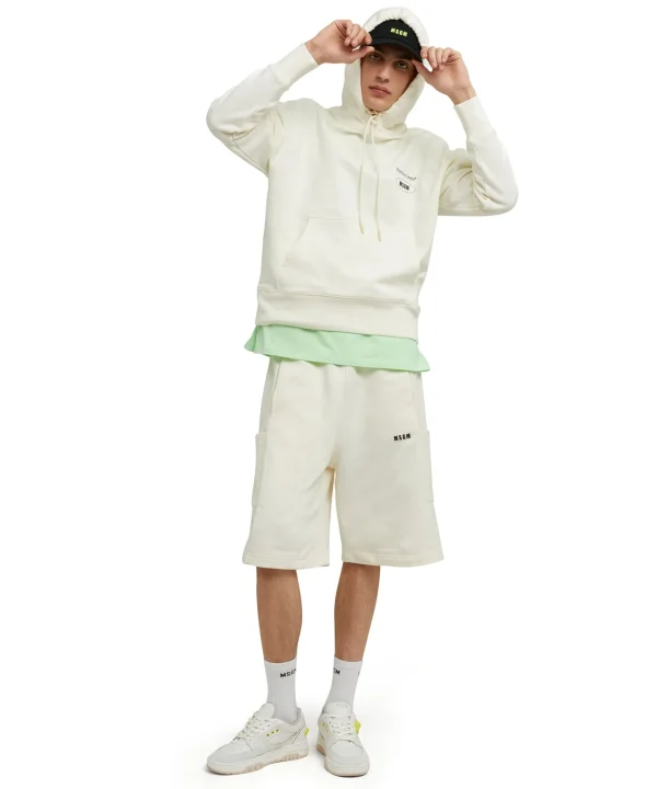 MSGM Bermuda In Cotone Organico Della Capsule Fantastic Green Cream Fashion