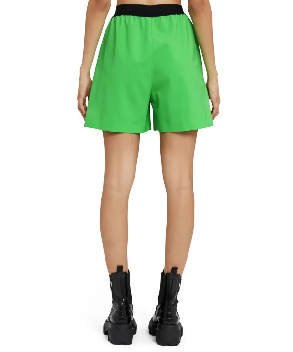 MSGM Bermuda In Fresco Di Lana Con Banda Elastia Green Online