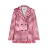 MSGM Blazer Doppiopetto Con Collo A Rever In Pied De Poule Fucsia Cheap