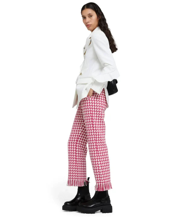 MSGM Blazer Doppiopetto In Double Crepe Cady Con Rouches Applicate White Best Sale