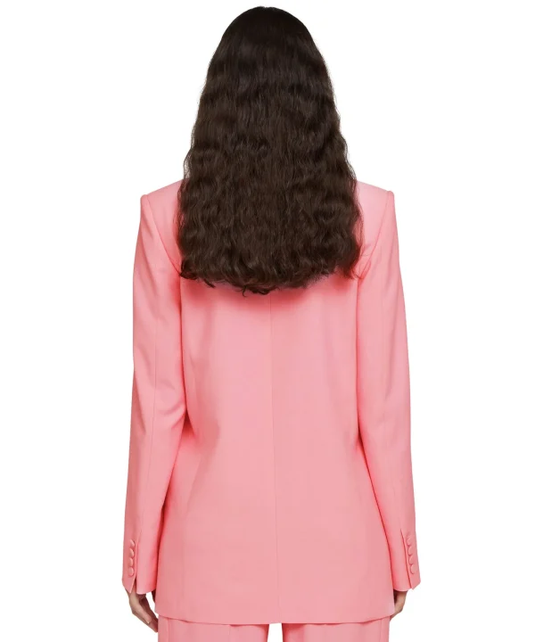 MSGM Blazer Doppiopetto In Viscosa Pink Cheap