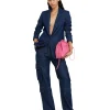 MSGM Blazer Monopetto In Denim Con Cuciture A Contrasto Blue Shop