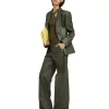 MSGM Blazer Monopetto In Eco-Pelle Military Green Cheap