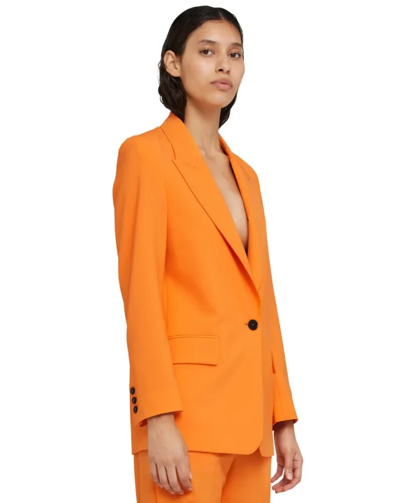 MSGM Blazer Monopetto In Fresco Lana Orange Store