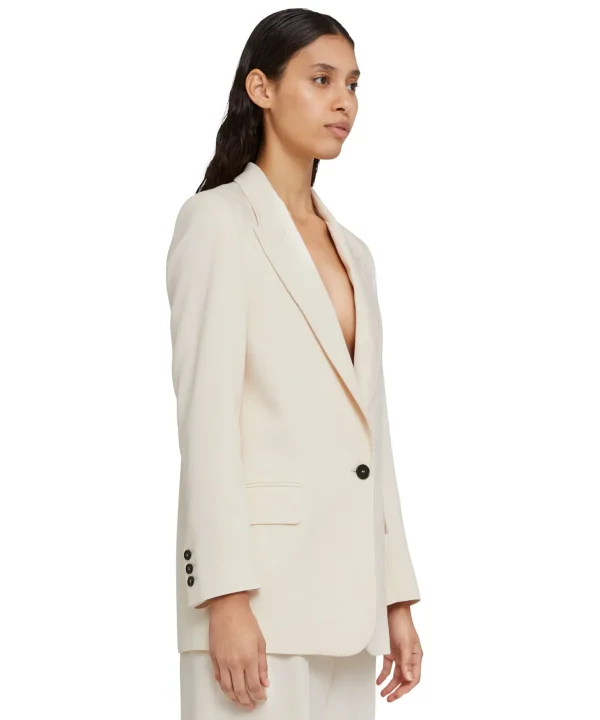 MSGM Blazer Monopetto In Viscosa Grezza Butter Discount