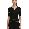 MSGM Blusa A Polo In Maglia Di Viscosa Black Online