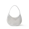 MSGM Borsa Piccola A Spalla "Hobo" In Ecopelle Craquele Sfumata White Cheap