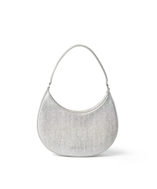 MSGM Borsa Piccola A Spalla "Hobo" In Ecopelle Craquele Sfumata White Cheap