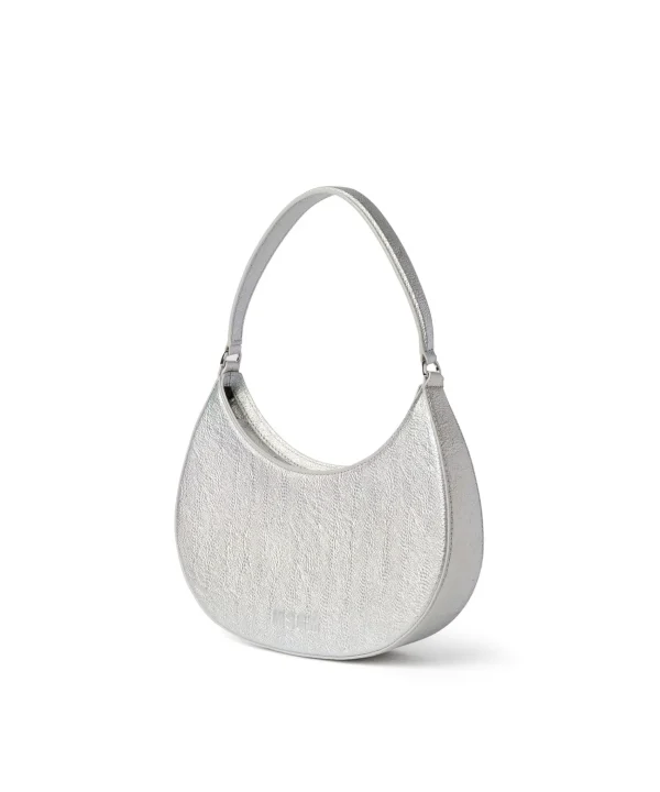 MSGM Borsa Piccola A Spalla "Hobo" In Ecopelle Craquele Sfumata White Cheap