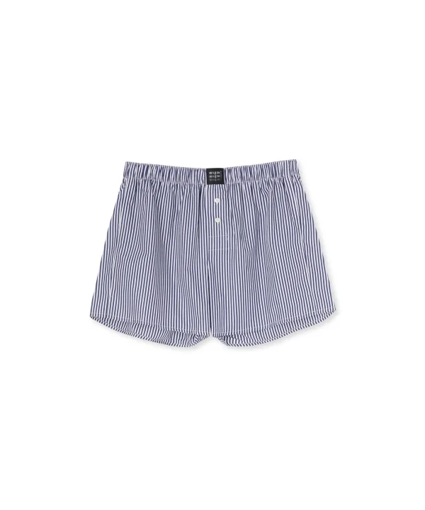 MSGM Boxer In Cotone Bacchettato Con Etichetta "!" White/Blue Best Sale