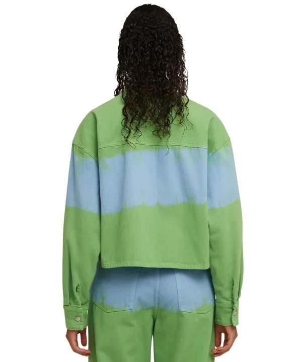 MSGM Camicia Crop In Bull Con Lavorazione "Tie Dye Bull" Green Online