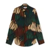 MSGM Camicia In Cotone Popeline Con Stampa "Bananas" Military Green Online