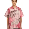 MSGM Camicia In Cotone Popeline Con Stampa "Bananas" Pink Best Sale