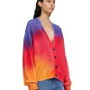 MSGM Cardigan In Cotone Tie Dye Grey Fashion