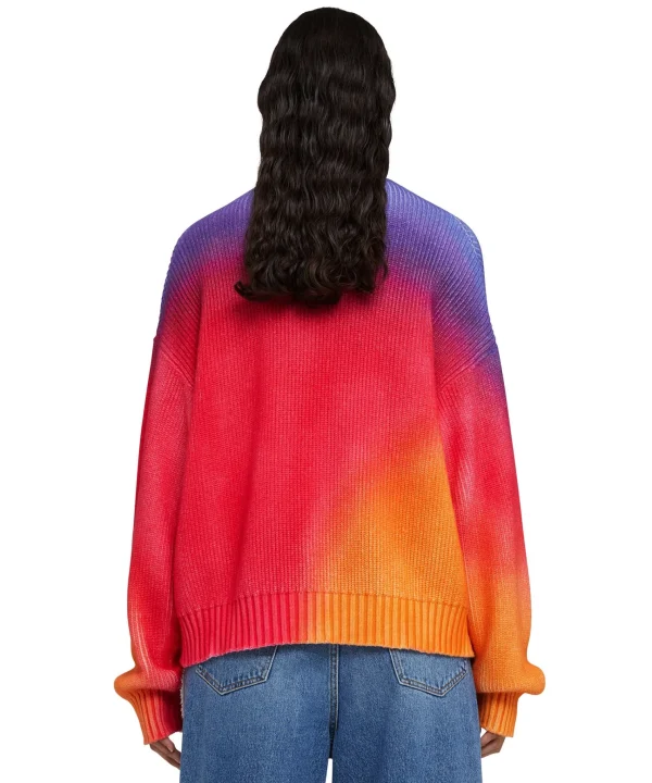 MSGM Cardigan In Cotone Tie Dye Grey Fashion