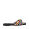 MSGM Ciabatta In Capretto Con Fascia Ad Intreccio Multicolor Grey Best Sale