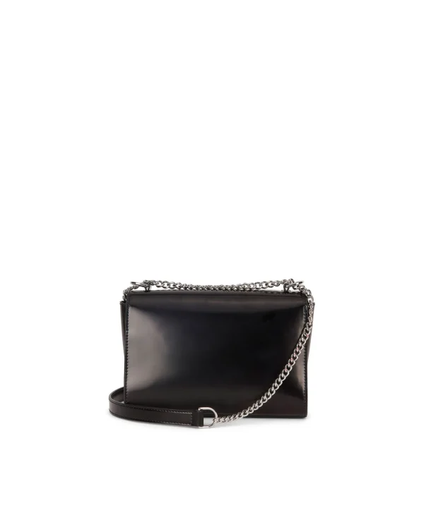 MSGM Clic Bag Con Catena In Ecopelle Spazzolata Black Outlet