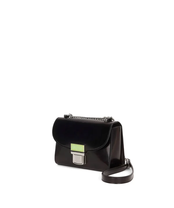 MSGM Clic Bag Con Catena In Ecopelle Spazzolata Black Outlet