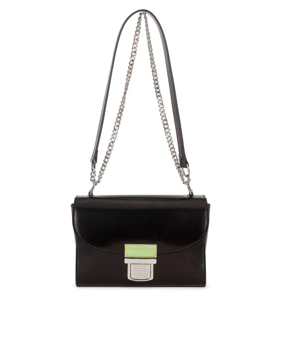 MSGM Clic Bag Con Catena In Ecopelle Spazzolata Black Outlet