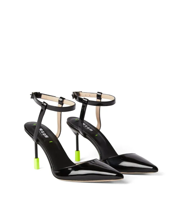 MSGM Decollete Slingback In Vernice Black Shop