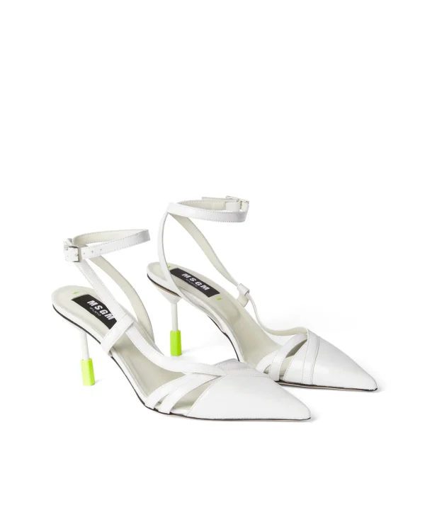 MSGM Decollete Slingback In Vernice Cream Best Sale