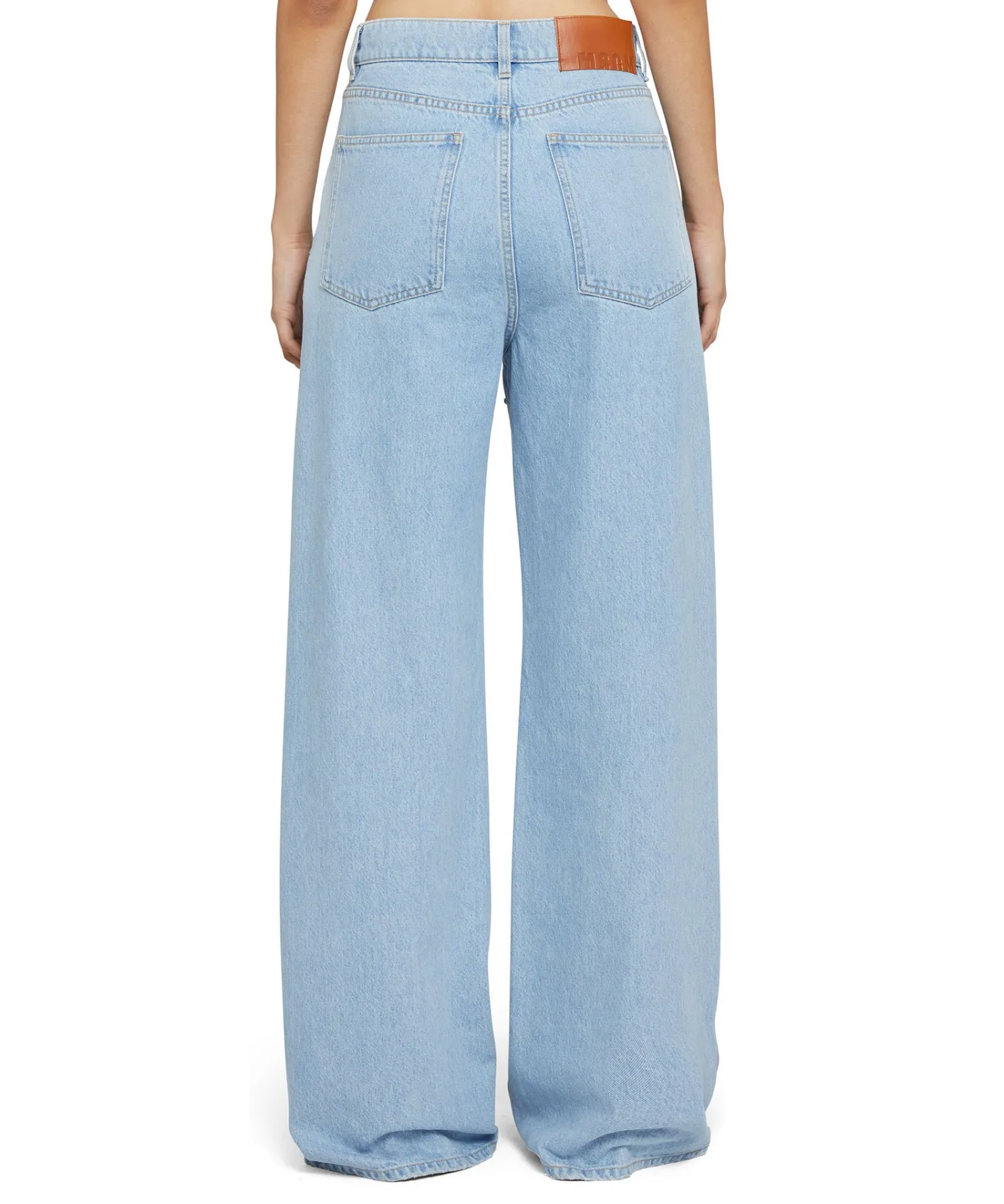 MSGM Denim Taglio Straight Con Dettagli Gioiello Applicati Blue Hot