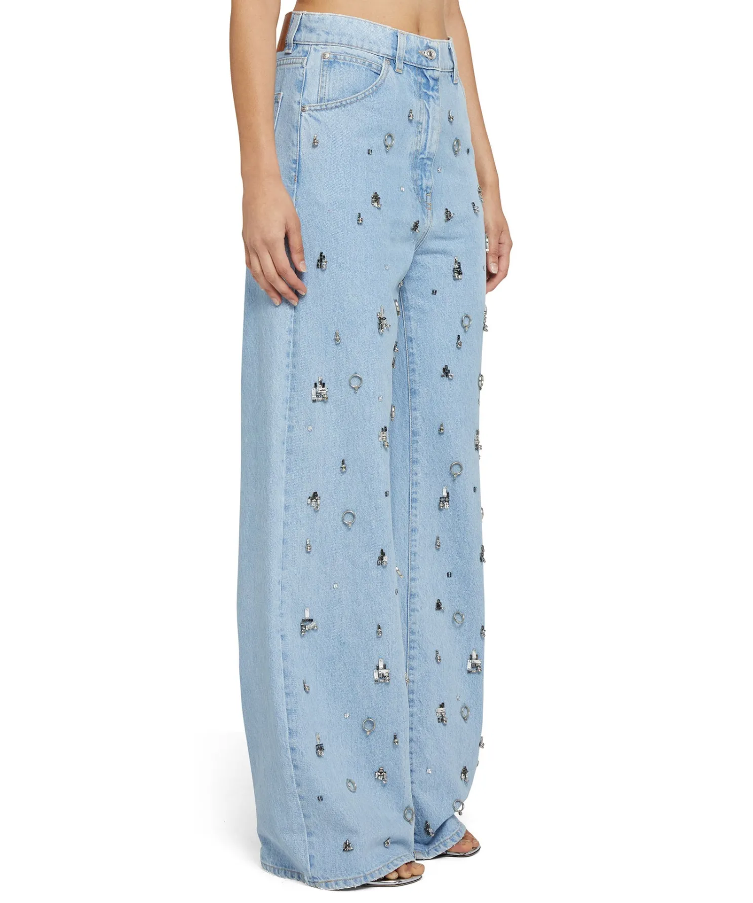 denim_taglio_straight_con_4-1.webp MSGM Denim Taglio Straight Con Dettagli Gioiello Applicati Blue Sale