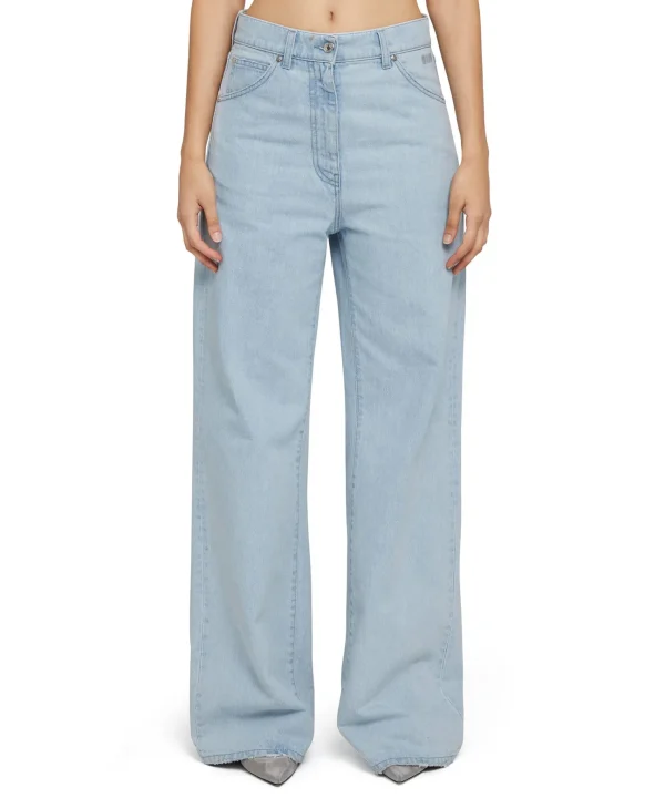 MSGM Denim Taglio Straight Tinta Unita Blue Shop
