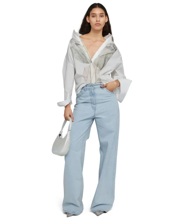 MSGM Denim Taglio Straight Tinta Unita Blue Flash Sale