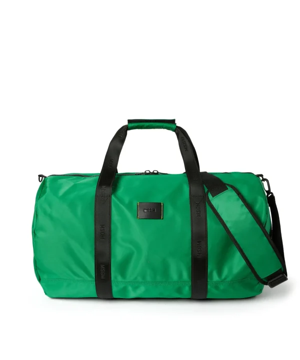 MSGM Duffle In Nylon Signature Green Store