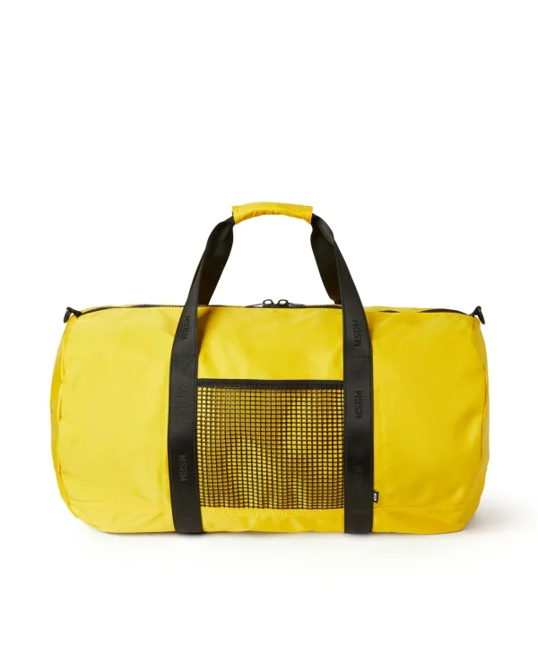 MSGM Duffle In Nylon Signature Yellow Hot