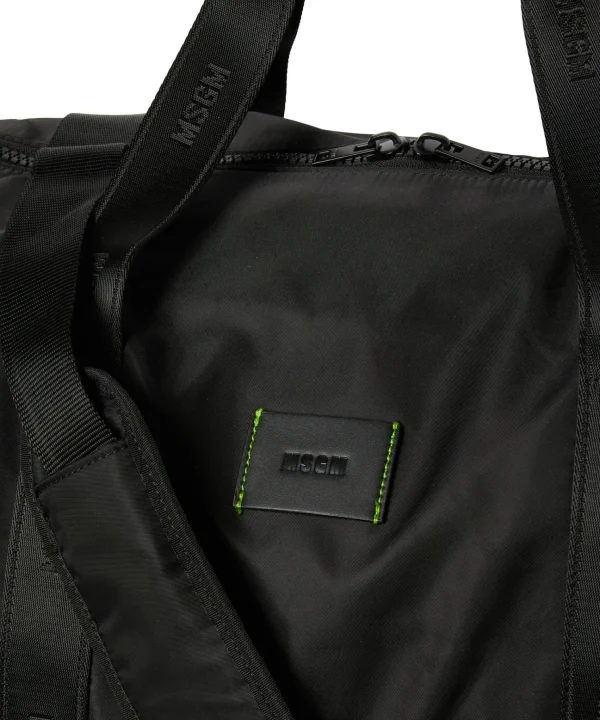 MSGM Duffle In Nylon Signature Black Outlet