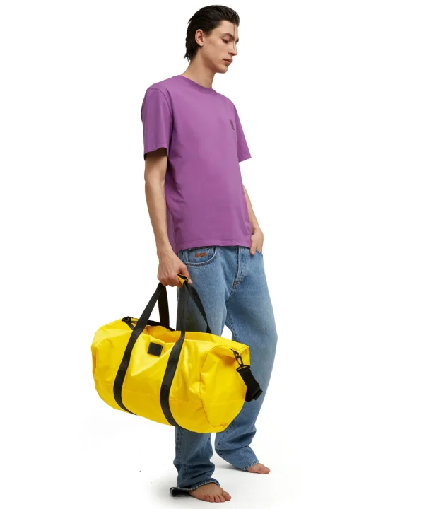 MSGM Duffle In Nylon Signature Yellow Hot