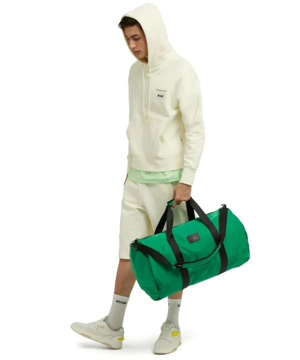 MSGM Duffle In Nylon Signature Green Store