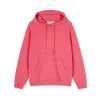 MSGM Felpa Con Cappuccio In Cotone Tinta Unita Con Logo Fucsia New