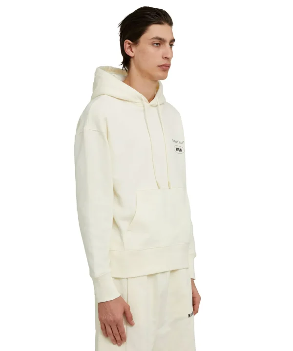 MSGM Felpa Con Cappuccio In Cotone Organico Della Capsule Fantastic Gree Cream Store