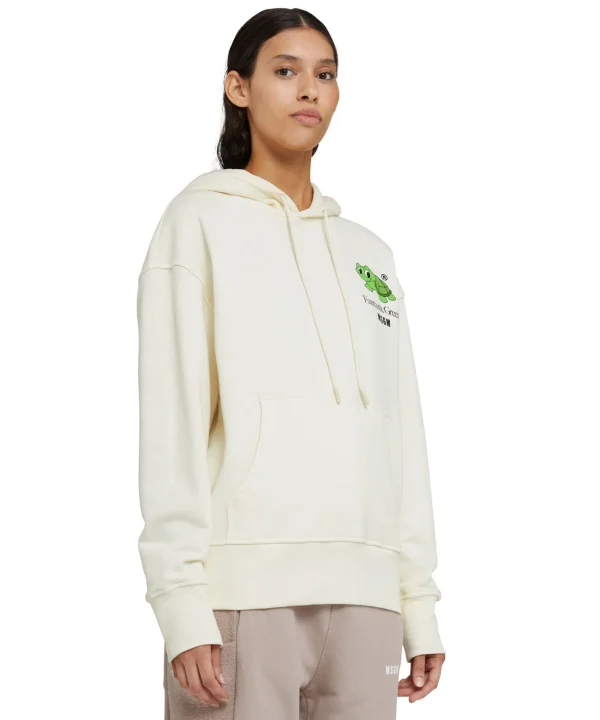 MSGM Felpa Con Cappuccio In Cotone Organico Della Capsule Fantastic Gree Cream Sale