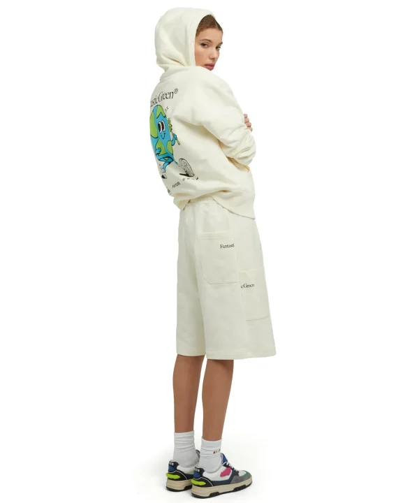 MSGM Felpa Con Cappuccio In Cotone Organico Della Capsule Fantastic Gree Cream Store