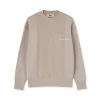 MSGM Felpa Girocollo In Cotone Organico Della Capsule Fantastic Green Beige Best