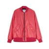 MSGM Giacca Bomber In Eco-Nappa Dark Pink Flash Sale