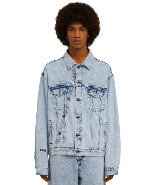 MSGM Giacca Di Jeans Con Dopppia Abbottonatura Blue Fashion